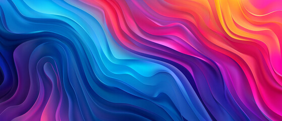 Obraz premium A vibrant abstract background with colorful wavy lines ,Abstract fluid neon holographic iridescent wave in motio