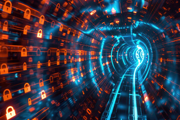 Fototapeta premium Encrypted Data Transfer