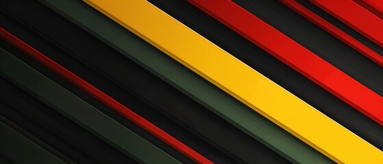 Fototapeta premium Black History Month, Juneteenth day background. Creative modern red, yellow, green lines on black background