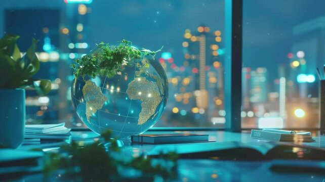 A corporate report highlighting ESG (Environmental, Social, Governance) metrics within the green energy sector, showcasing sustainable business practices in the renewable energy industry