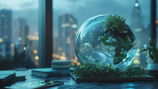 A corporate report highlighting ESG (Environmental, Social, Governance) metrics within the green energy sector, showcasing sustainable business practices in the renewable energy industry