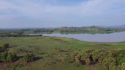 DRONE PHOTOGRAPHY IN OASIS ON THE ROAD FROM OAXACA TO ACAPULCO GUERRERO MEXICO