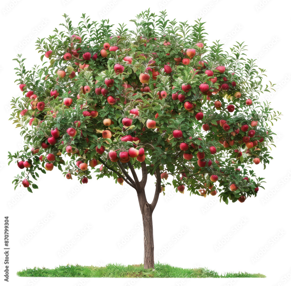 Sticker PNG  Lush apple tree full fruit