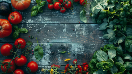 Fresh Organic Vegetables on a Rustic Wooden Table – A Celebration of Natural Goodness