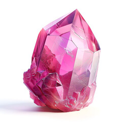 pink diamond stone fantasy digital illustration, white background