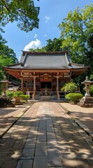 Obraz premium Traditional Japanese Temple in Forest