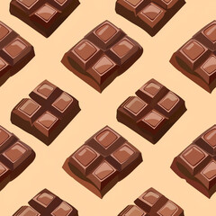 Fototapeta premium Cartoon Chocolate element seamless loop mosaic background