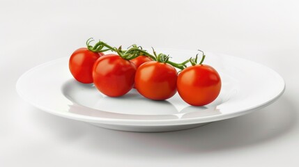 Tomatoes on a white plate