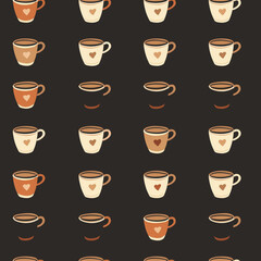 Obraz premium Cartoon coffee element seamless loop mosaic background