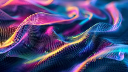 Obraz premium Abstract Wavy Pattern in Neon Colors