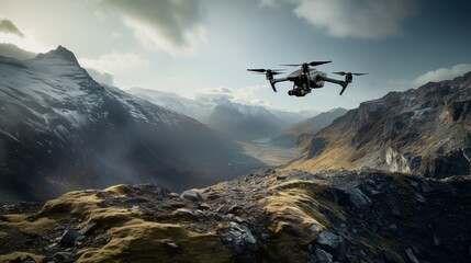 Naklejka premium aerial mountain technology