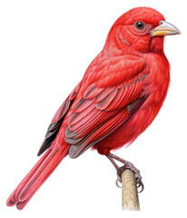 Fototapeta premium PNG Summer Tanager bird cardinal animal.