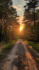 Fototapeta premium Sunset in the woods