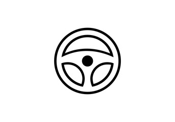 car steering wheel logo driving vector illustration icon logo template