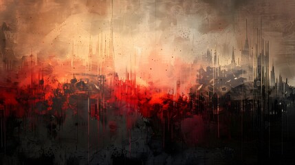 Obraz premium A fiery abstract background with clouds and paint
