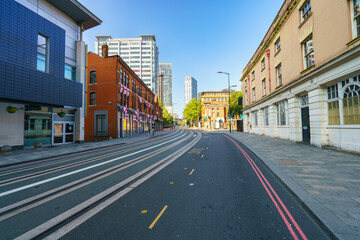 Queensway road in downtown of Birmingham city. England