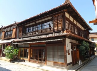 Japanese traditional houses in a preserved town
