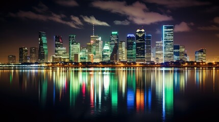 skyline houston lights