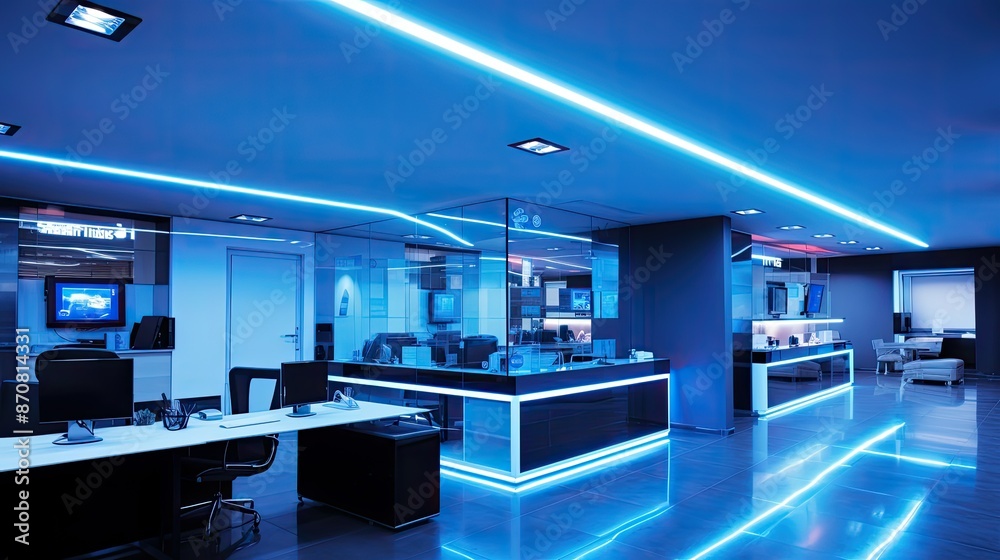 Canvas Prints modern led lights office