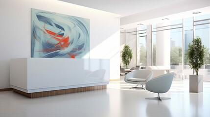 sleek blurred business interior design