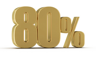80 Percent Off Sale Gold Number 3D