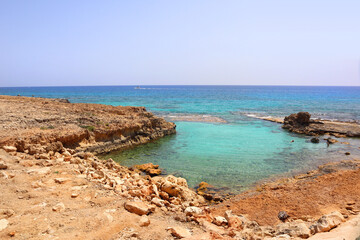 Wild Beach in sunny day at Cyprus