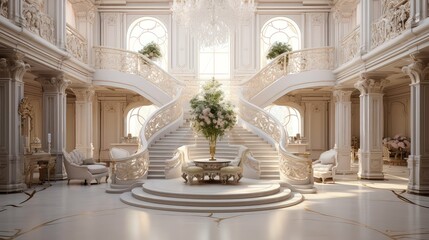 Fototapeta premium staircase blurred luxurious home interior