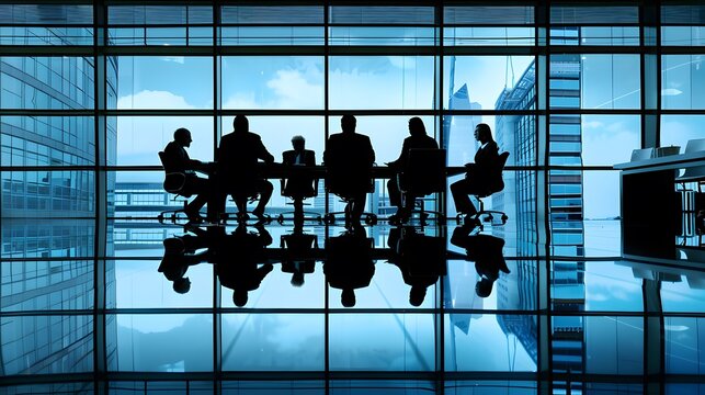 Corporate boardroom with executives having a strategic discussion., clean background, Photo stock style, clean background, no copyrighted logo, no letters