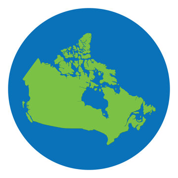 recommend clip art: Canada map. Canadian map  in green color and blue globe shape