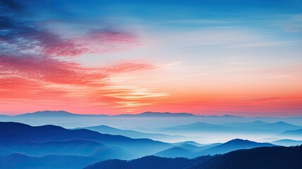 Obraz premium landscape red to blue gradient