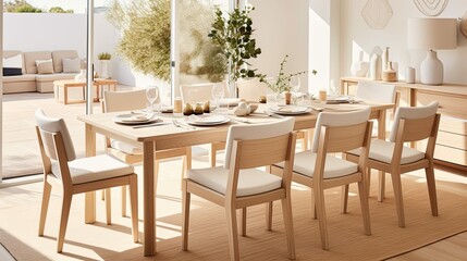 extendable light wood table