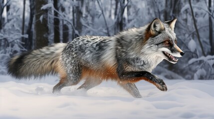 Obraz premium photo fox silver