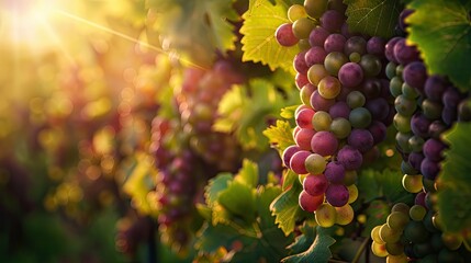 Fototapeta premium harvest field grape background