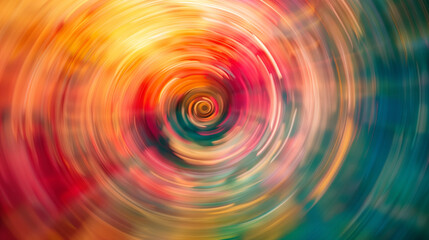 Obraz premium A circular pattern moving in a swirling motion. Lines and colors blend seamlessly with each other, creating a mesmerizing effect.
