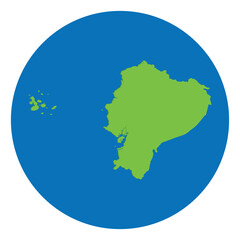 Obraz premium Ecuador map. Map of Ecuador in green color and blue globe shape