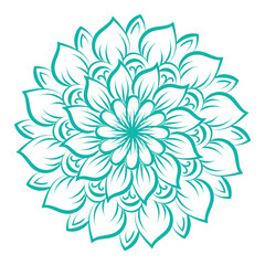 Circular pattern floral ornamental mandala outline for coloring bok pages