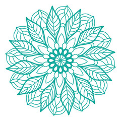 Circular pattern floral ornamental mandala outline for coloring bok pages