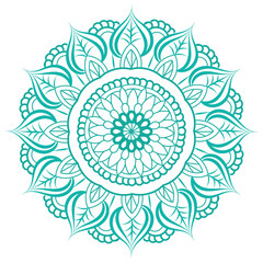 Circular pattern floral ornamental mandala outline for coloring bok pages