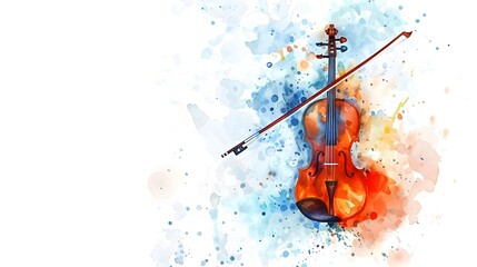 Fototapeta premium Vibrant Watercolor Musical Instrument in Design