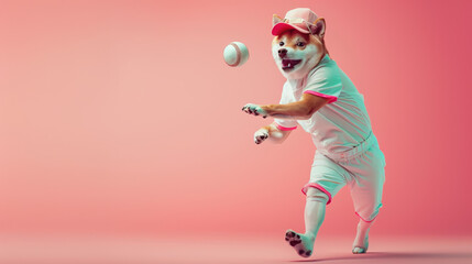 Shiba Inu Baseball Player