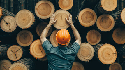 Eco-conscious wood company practices sustainable forestry, ensuring timber traceability and forest stewardship. Sustainable forestry in action. Timber traceability and forest. Timber industry.