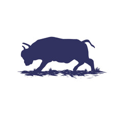 Vector illustration of bull or Buffalo silhouette shape