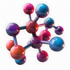 Vibrant Sodium Molecule Structure with Transparent Background
