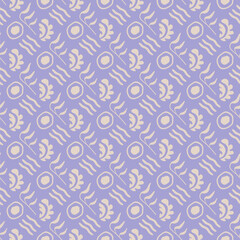 Seamless floral pattern. Seaweed, plants, waves, abstract elements. Delicate background. Vector