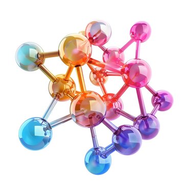 Vibrant Selenium Molecule Structure on Transparent Background
