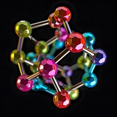 Vibrant Gadolinium Molecule Structure on Transparent Background
