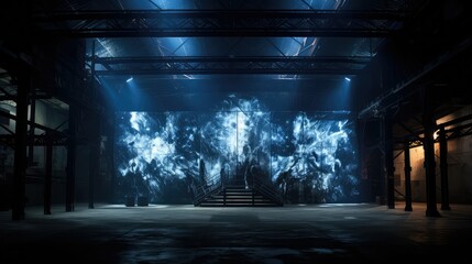 Fototapeta premium graffiti dark hangar