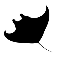 マンタのイラスト_オニイトマキエイ_シルエット © ふわぷか