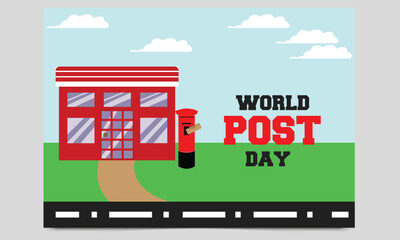 World Post Day. Post and letter box vector illustration. Suitable for templates, greeting cards, web, social media