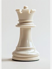 Regal Ivory Chess Bishop Standing Solitary on a Pristine White Background - Generative AI